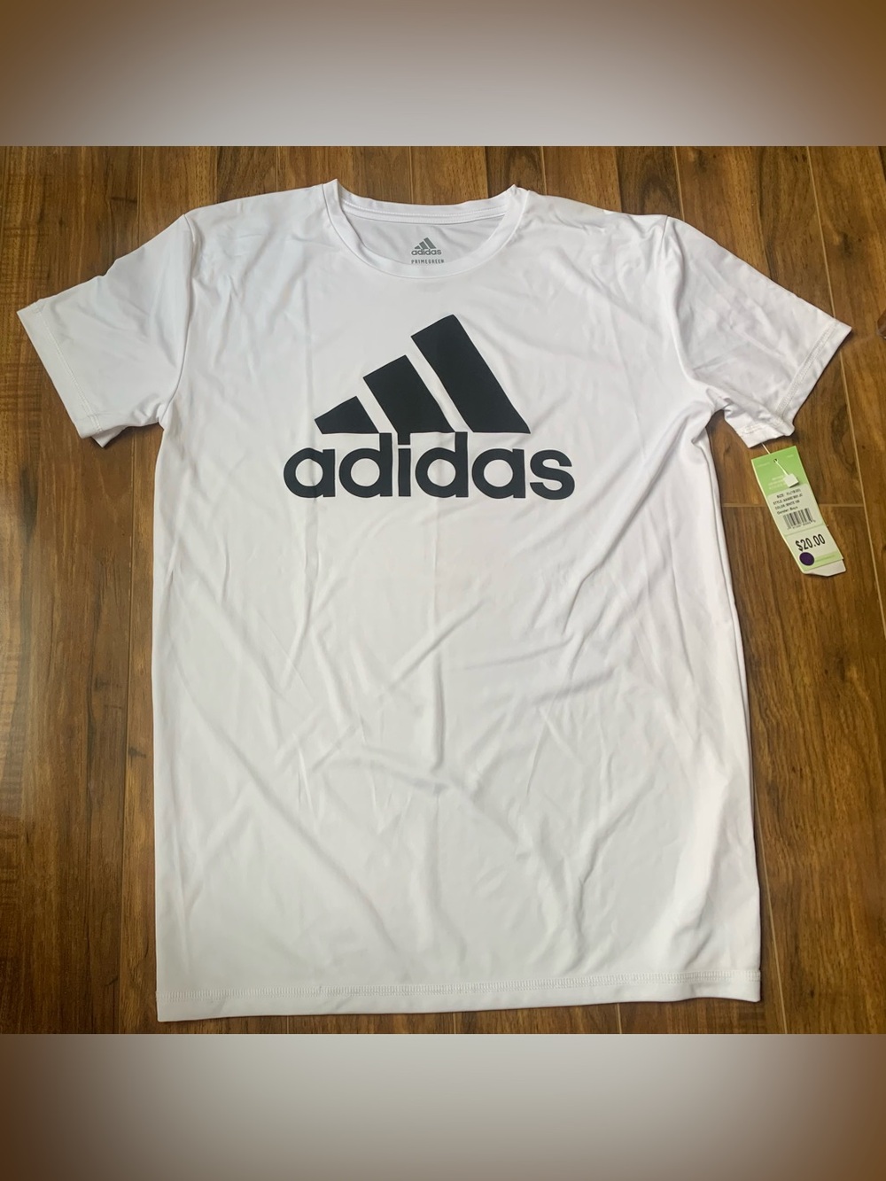 NWT Youth Boys Adidas White PrimeGreen Shirt XL Tall 18-20